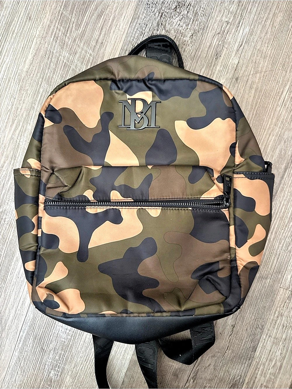 Badgley Mischka Nylon Camouflage Backpack in Green & Black